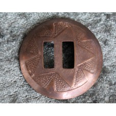Slotted Round Concho With Star Antique Brass 1½" 