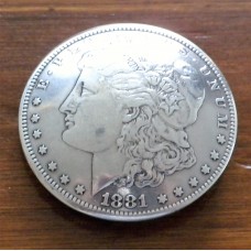 1881 Morgan Dollar Concho with Scarf Slide Adapter  1½" ( 38mm)