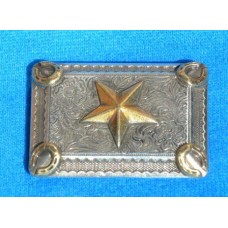 Lucky Star Rectangle Screwback Concho.  1¾". (42mm)