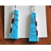 Native American Mosaic Inlayed Slab Turquoise Style Earrings.