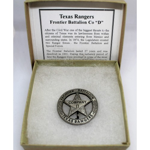 Western Badges :: Ranger Badges :: Texas Rangers Co. A Peso Back Badge