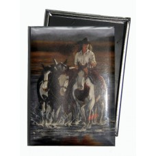 Fridge Magnet Cowgirl Crossing The River